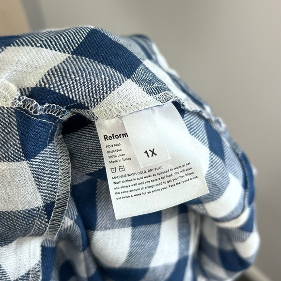 Reformation Calista Gingham Plaid Blue Wrap Maxi Dress - Picture 5 of 5